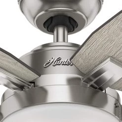Antero 46 in. LED Indoor Brushed Nickel Ceiling Fan with Light by Hunter -Hunter Sales brushed nickel hunter ceiling fans with lights 59212 77 1000