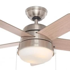 Tarrant 36 in. LED Indoor Brushed Nickel Ceiling Fan by Hunter -Hunter Sales brushed nickel hunter ceiling fans with lights 59304 1d 1000