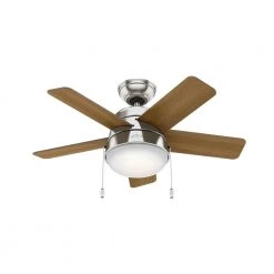 Tarrant 36 in. LED Indoor Brushed Nickel Ceiling Fan by Hunter -Hunter Sales brushed nickel hunter ceiling fans with lights 59304 44 1000