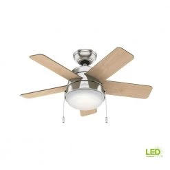Tarrant 36 in. LED Indoor Brushed Nickel Ceiling Fan by Hunter -Hunter Sales brushed nickel hunter ceiling fans with lights 59304 a0 1000