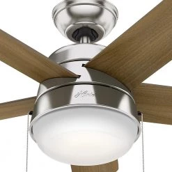 Tarrant 36 in. LED Indoor Brushed Nickel Ceiling Fan by Hunter -Hunter Sales brushed nickel hunter ceiling fans with lights 59304 c3 1000