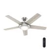 Barton 52 in. LED Indoor Brushed Nickel Ceiling Fan with Light and Remote Control by Hunter 2 Barton 52 in. LED Indoor Brushed Nickel Ceiling Fan with Light and Remote Control by Hunter -Hunter Sales brushed nickel hunter ceiling fans with lights 59654 64 1000