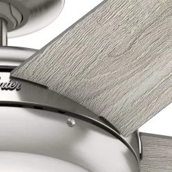 Barton 52 in. LED Indoor Brushed Nickel Ceiling Fan with Light and Remote Control by Hunter -Hunter Sales brushed nickel hunter ceiling fans with lights 59654 77 1000