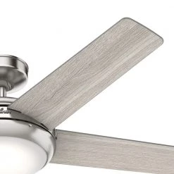 Barton 52 in. LED Indoor Brushed Nickel Ceiling Fan with Light and Remote Control by Hunter -Hunter Sales brushed nickel hunter ceiling fans with lights 59654 a0 1000