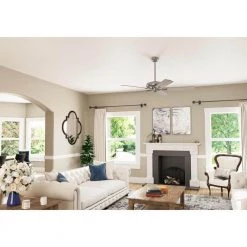 Royal Oak 60 in. Indoor Brushed Nickel Ceiling Fan with Remote Control by Hunter -Hunter Sales brushed nickel hunter ceiling fans without lights 51120 4f 1000