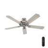Royal Oak 60 in. Indoor Brushed Nickel Ceiling Fan with Remote Control by Hunter 1 Royal Oak 60 in. Indoor Brushed Nickel Ceiling Fan with Remote Control by Hunter -Hunter Sales brushed nickel hunter ceiling fans without lights 51120 64 1000