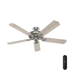 Royal Oak 60 in. Indoor Brushed Nickel Ceiling Fan with Remote Control by Hunter