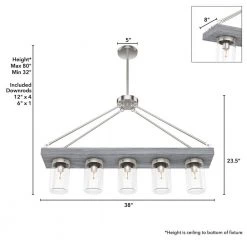 Devon Park 5 Light Brushed Nickel Chandelier Kitchen Light by Hunter -Hunter Sales brushed nickel hunter chandeliers 19007 1d 1000