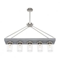 Devon Park 5 Light Brushed Nickel Chandelier Kitchen Light by Hunter