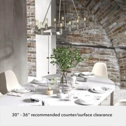 Saddlewood 10-Light Brushed Nickel Linear Chandelier Dining Room Light by Hunter -Hunter Sales brushed nickel hunter chandeliers 19028 1d 1000