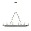 Saddlewood 10-Light Brushed Nickel Linear Chandelier Dining Room Light by Hunter -Hunter Sales brushed nickel hunter chandeliers 19028 64 1000