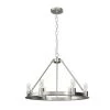 Saddlewood 6-Light Brushed Nickel Wagonwheel Chandelier by Hunter