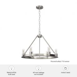 Saddlewood 6-Light Brushed Nickel Wagonwheel Chandelier by Hunter 15 Saddlewood 6-Light Brushed Nickel Wagonwheel Chandelier by Hunter -Hunter Sales brushed nickel hunter chandeliers 19034 c3 1000