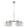 Saddle Creek 6-Light Brushed Nickel Schoolhouse Chandelier with Clear Seeded Glass Shades by Hunter -Hunter Sales brushed nickel hunter chandeliers 19064 64 1000