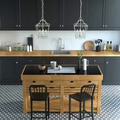 Laurel Ridge 4 Light Brushed Nickel Lantern Pendant Kitchen Light by Hunter -Hunter Sales brushed nickel hunter chandeliers 19067 40 1000