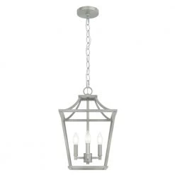 Laurel Ridge 4 Light Brushed Nickel Lantern Pendant Kitchen Light by Hunter