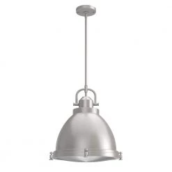 Bridgemoor 3 Lights Brushed Nickel Pendant with Metal Shade Kitchen Light by Hunter