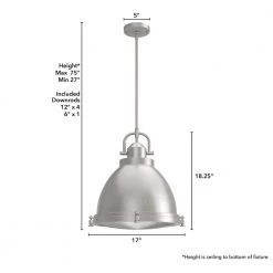 Bridgemoor 3 Lights Brushed Nickel Pendant with Metal Shade Kitchen Light by Hunter 19 Bridgemoor 3 Lights Brushed Nickel Pendant with Metal Shade Kitchen Light by Hunter -Hunter Sales brushed nickel hunter chandeliers 19101 76 1000