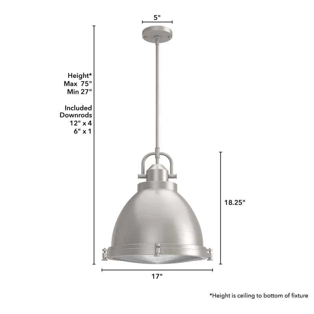 Bridgemoor 3 Lights Brushed Nickel Pendant with Metal Shade Kitchen Light by Hunter 11 Bridgemoor 3 Lights Brushed Nickel Pendant with Metal Shade Kitchen Light by Hunter - Image 9