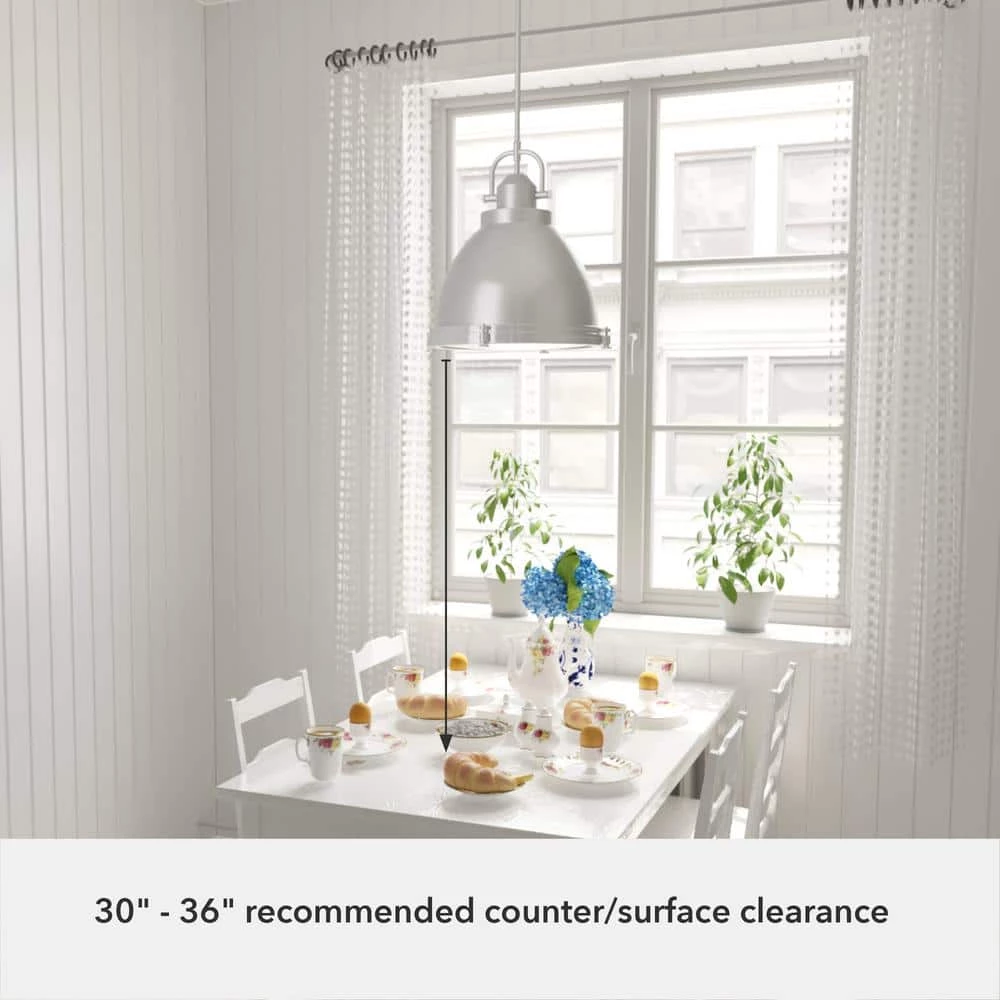 Bridgemoor 3 Lights Brushed Nickel Pendant with Metal Shade Kitchen Light by Hunter 4 Bridgemoor 3 Lights Brushed Nickel Pendant with Metal Shade Kitchen Light by Hunter - Image 2