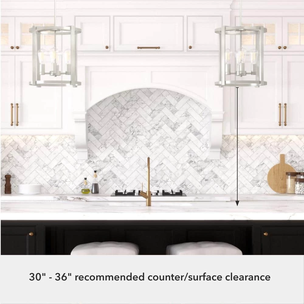 Astwood 4 Light Brushed Nickel Branch Chandelier Dining Room Light by Hunter 10 Astwood 4 Light Brushed Nickel Branch Chandelier Dining Room Light by Hunter - Image 8