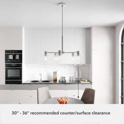 Lochemeade 5 Light Brushed Nickel Chandelier with Seeded Glass Shades Kitchen Light by Hunter -Hunter Sales brushed nickel hunter chandeliers 19197 1f 1000