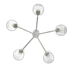 Lochemeade 5 Light Brushed Nickel Chandelier with Seeded Glass Shades Kitchen Light by Hunter -Hunter Sales brushed nickel hunter chandeliers 19197 4f 1000