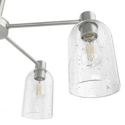 Lochemeade 5 Light Brushed Nickel Chandelier with Seeded Glass Shades Kitchen Light by Hunter -Hunter Sales brushed nickel hunter chandeliers 19197 66 1000