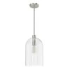 Lochmeade 1 Light Brushed Nickel Pendant with Seeded Glass Shade Kitchen Light by Hunter -Hunter Sales brushed nickel hunter chandeliers 19203 64 1000