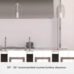 Lochmeade 1 Light Brushed Nickel Pendant with Seeded Glass Shade Kitchen Light by Hunter -Hunter Sales brushed nickel hunter chandeliers 19203 77 1000