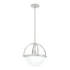 Wedgefield 1 Light Brushed Nickel Island Pendant with Frosted Cased White Glass Shade Kitchen Light by Hunter -Hunter Sales brushed nickel hunter chandeliers 19233 64 1000