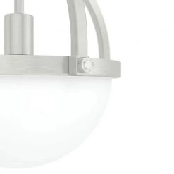 Wedgefield 1 Light Brushed Nickel Island Pendant with Frosted Cased White Glass Shade Kitchen Light by Hunter -Hunter Sales brushed nickel hunter chandeliers 19233 a0 1000