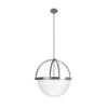 Wedgefield 4-Light Brushed Nickel Island Pendant Light with Frosted Glass Shade by Hunter -Hunter Sales brushed nickel hunter chandeliers 19237 64 1000