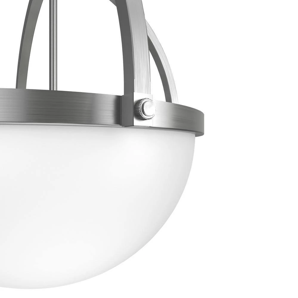 Wedgefield 4-Light Brushed Nickel Island Pendant Light with Frosted Glass Shade by Hunter 6 Wedgefield 4-Light Brushed Nickel Island Pendant Light with Frosted Glass Shade by Hunter - Image 4