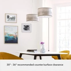 Solhaven 2-Light Brushed Nickel Shaded Pendant Light with Hardback Shade by Hunter -Hunter Sales brushed nickel hunter chandeliers 19242 66 1000