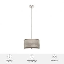 Solhaven 2-Light Brushed Nickel Shaded Pendant Light with Hardback Shade by Hunter -Hunter Sales brushed nickel hunter chandeliers 19242 c3 1000