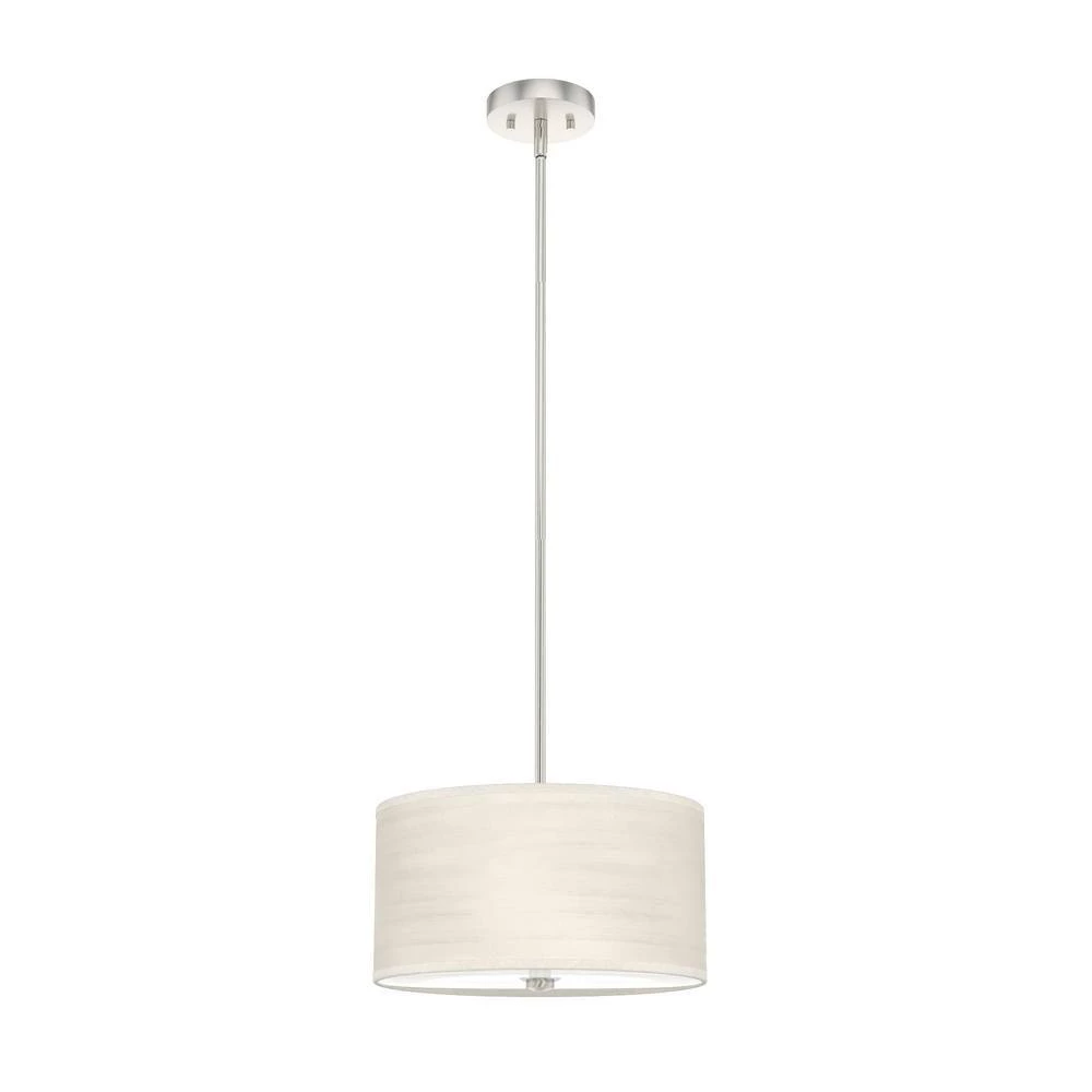 Solhaven 2-Light Brushed Nickel Shaded Pendant Light with Hardback Shade by Hunter 3 Solhaven 2-Light Brushed Nickel Shaded Pendant Light with Hardback Shade by Hunter
