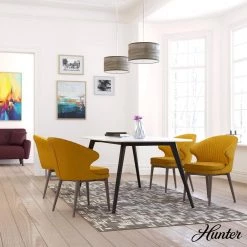 Solhaven 2-Light Brushed Nickel Shaded Pendant Light with Hardback Shade by Hunter -Hunter Sales brushed nickel hunter chandeliers 19244 40 1000