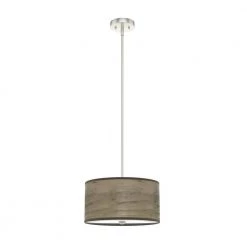Solhaven 2-Light Brushed Nickel Shaded Pendant Light with Hardback Shade by Hunter