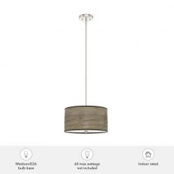 Solhaven 2-Light Brushed Nickel Shaded Pendant Light with Hardback Shade by Hunter -Hunter Sales brushed nickel hunter chandeliers 19244 c3 1000