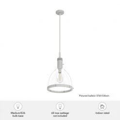 Van Nuys 1 Light Brushed Nickel Island Pendant Light With Clear Glass Shade Dining Room Light by Hunter 14 Van Nuys 1 Light Brushed Nickel Island Pendant Light With Clear Glass Shade Dining Room Light by Hunter -Hunter Sales brushed nickel hunter chandeliers 19296 1d 1000