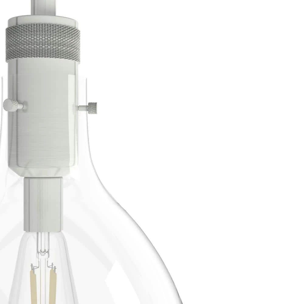 Van Nuys 1 Light Brushed Nickel Island Pendant Light With Clear Glass Shade Dining Room Light by Hunter 6 Van Nuys 1 Light Brushed Nickel Island Pendant Light With Clear Glass Shade Dining Room Light by Hunter - Image 4