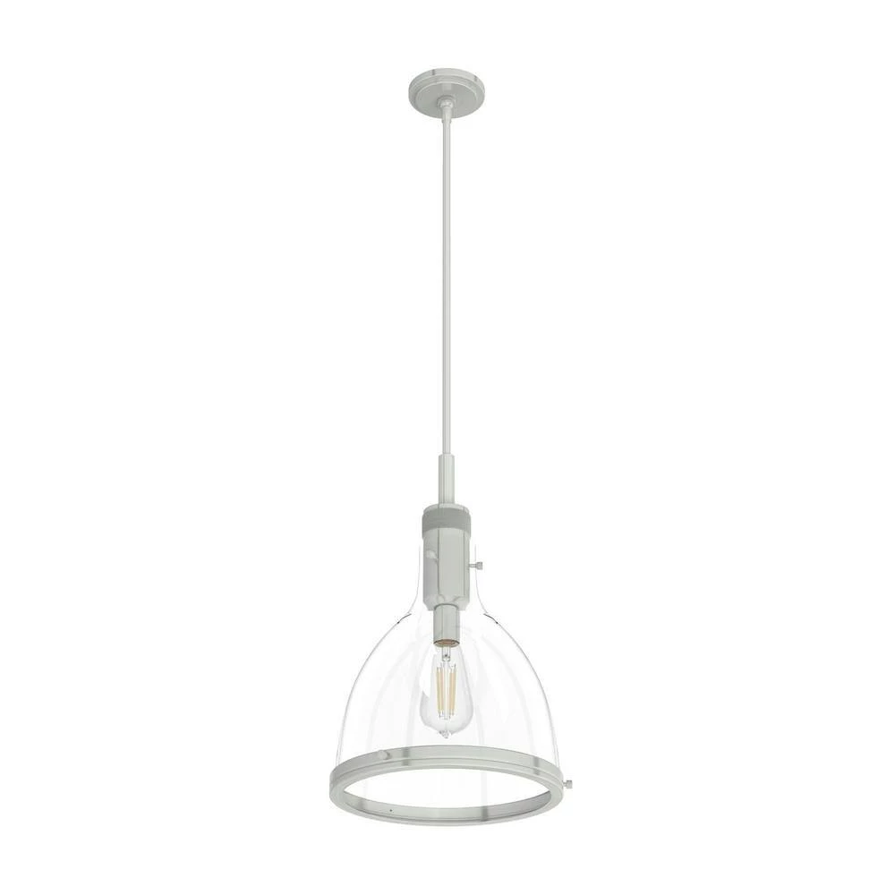 Van Nuys 1 Light Brushed Nickel Island Pendant Light With Clear Glass Shade Dining Room Light by Hunter 10 Van Nuys 1 Light Brushed Nickel Island Pendant Light With Clear Glass Shade Dining Room Light by Hunter - Image 8