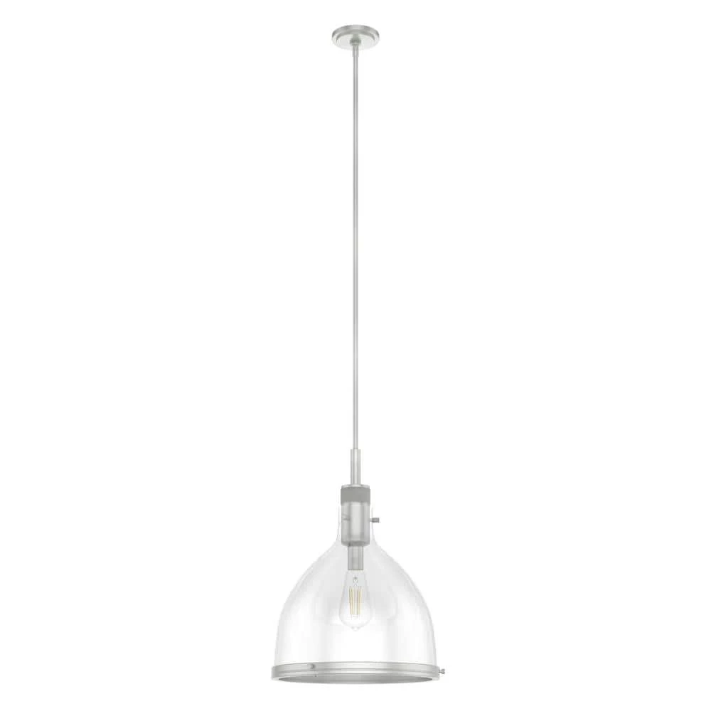 Van Nuys 1 Light Brushed Nickel Island Pendant Light with Glass Shade Dining Room Light by Hunter 3 Van Nuys 1 Light Brushed Nickel Island Pendant Light with Glass Shade Dining Room Light by Hunter