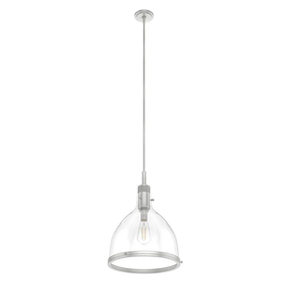 Van Nuys 1 Light Brushed Nickel Island Pendant Light with Glass Shade Dining Room Light by Hunter 10 Van Nuys 1 Light Brushed Nickel Island Pendant Light with Glass Shade Dining Room Light by Hunter - Image 8