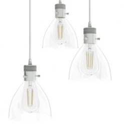 Van Nuys 3 Light Brushed Nickel Waterfall Chandelier with Clear Glass Shades Dining Room Light by Hunter -Hunter Sales brushed nickel hunter chandeliers 19310 1d 1000