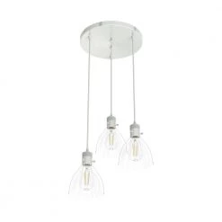 Van Nuys 3 Light Brushed Nickel Waterfall Chandelier with Clear Glass Shades Dining Room Light by Hunter -Hunter Sales brushed nickel hunter chandeliers 19310 4f 1000