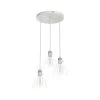 Van Nuys 3 Light Brushed Nickel Waterfall Chandelier with Clear Glass Shades Dining Room Light by Hunter