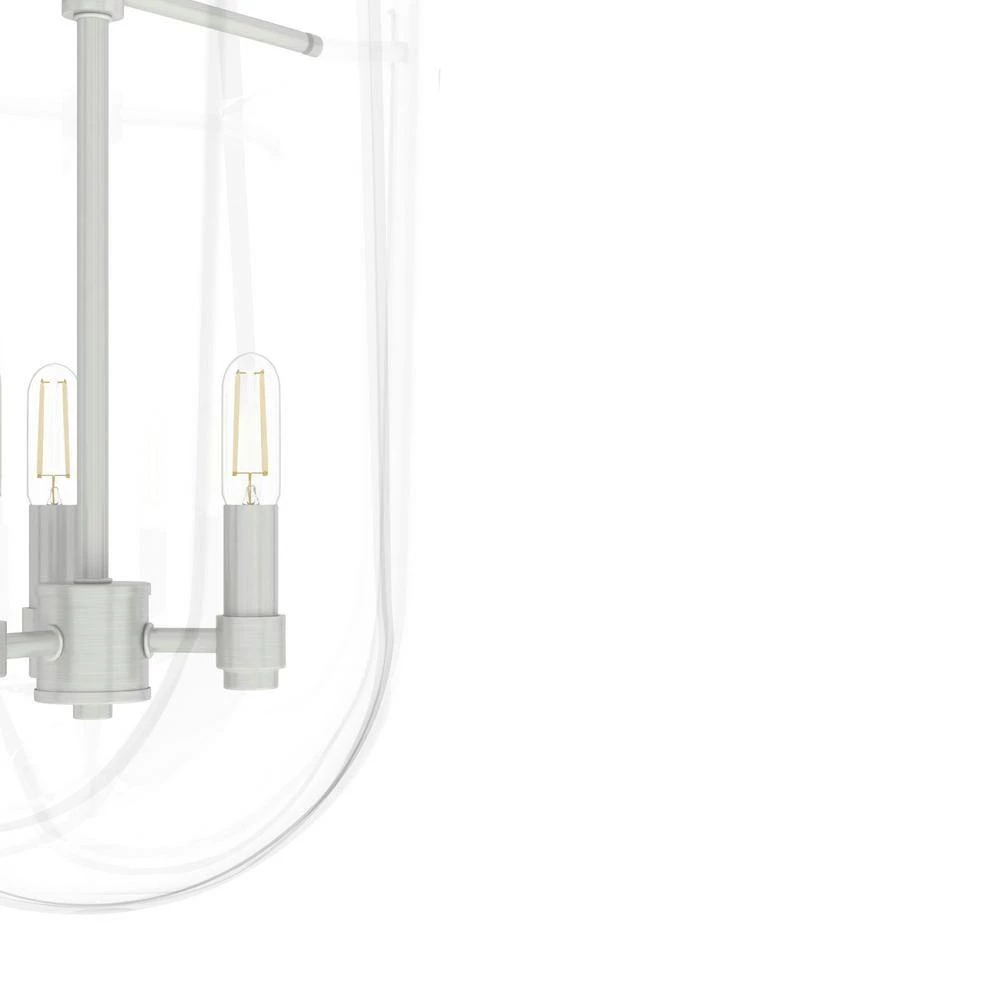 Sacha 3 Light Brushed Nickel Island Pendant Light with Clear Glass Shade Dining Room Light by Hunter 7 Sacha 3 Light Brushed Nickel Island Pendant Light with Clear Glass Shade Dining Room Light by Hunter - Image 5