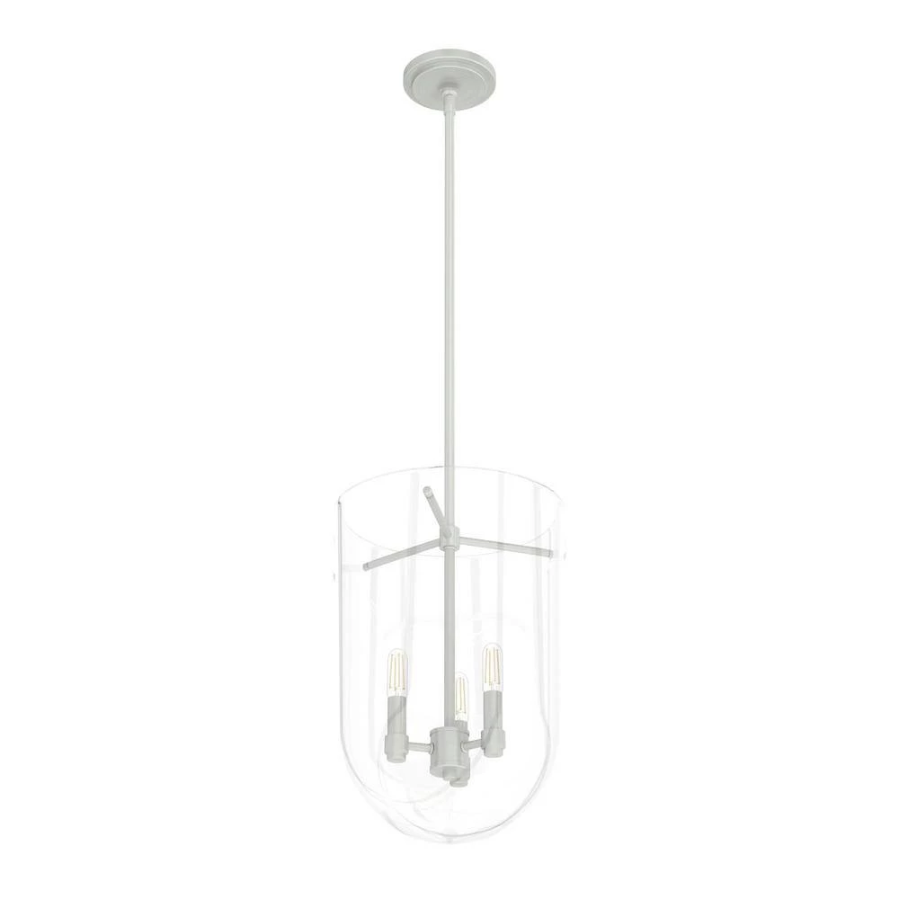 Sacha 3 Light Brushed Nickel Island Pendant Light with Clear Glass Shade Dining Room Light by Hunter 11 Sacha 3 Light Brushed Nickel Island Pendant Light with Clear Glass Shade Dining Room Light by Hunter - Image 9